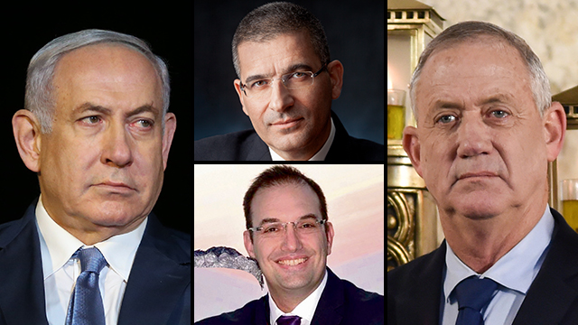 גנץ, נתניהו והנציגים - הוד בצר ויעקב אטרקצ'י (צילום: יואב דודקביץ, אלעד גרשגורן, באדיבות אאורה) גנץ, נתניהו והנציגים - הוד בצר ויעקב אטרקצ'י