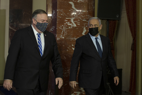 U.S. Secretary of Stae Mike Pompeo and Prime Minister Benjamin Netanyahu (Photo: AFP) בנימין נתניהו ומייק פומפאו