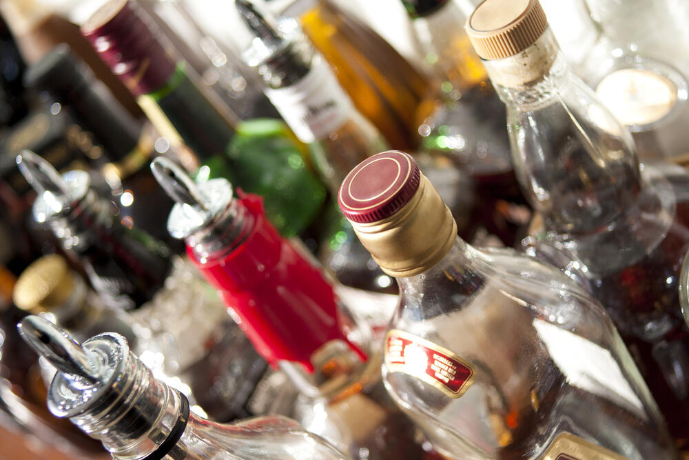 Bottles of alcohol