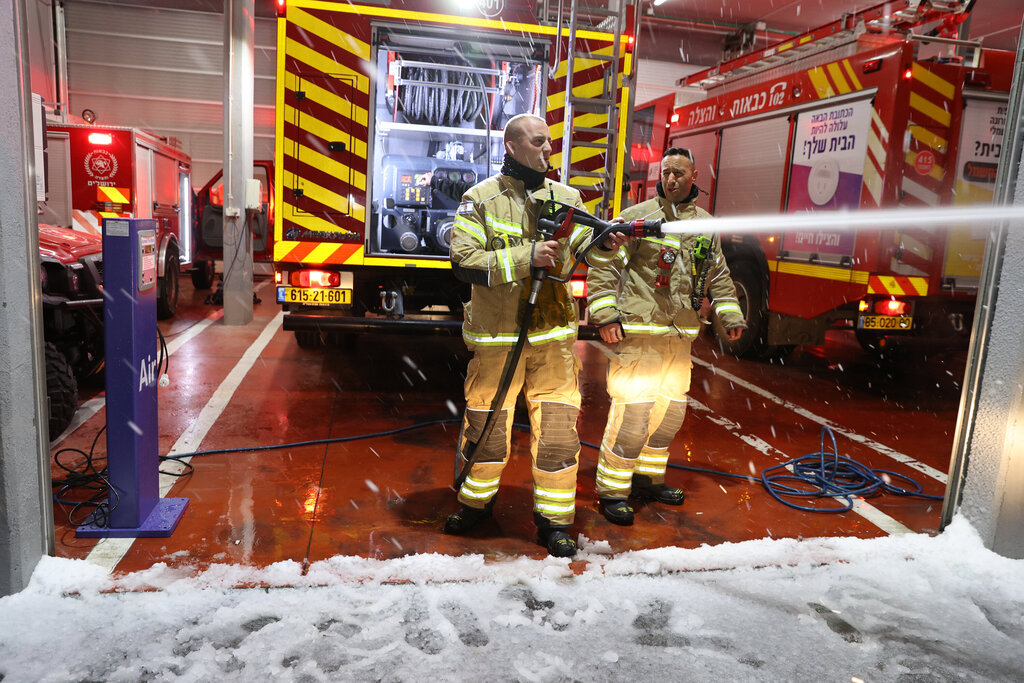 The preparations of the firefighters in Jerusalem