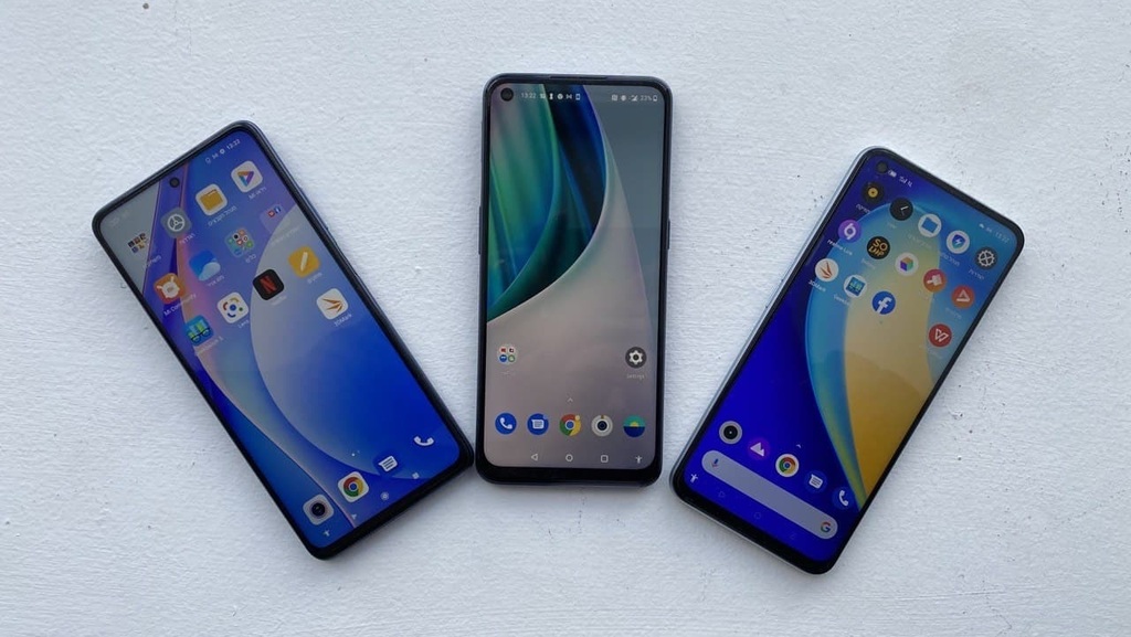 Three smartphones