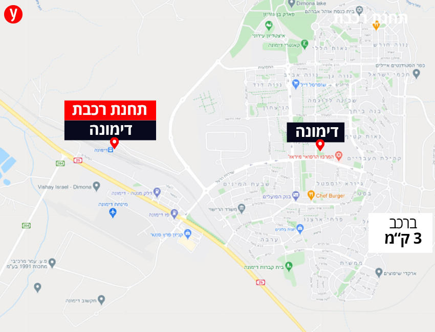 Disconnected from map Train station Distance Dimona Info Info
