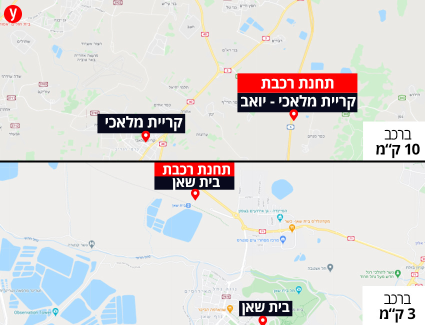 Disconnected from here Train Station Distance Kiryat Malachi Beit She'an Info Infographic
