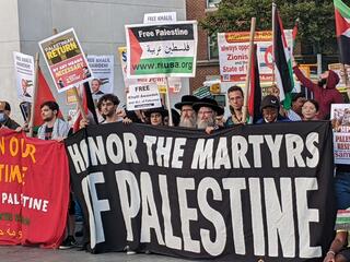 Pro Palestinian demonstration in New York on Monday 
