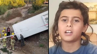 בארי בן ה-10 נפצע בהתהפכות האוטובוס: החלונות התנצפו, עפתי לרצפה