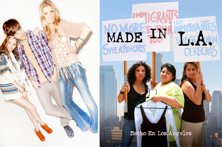 הסרט התיעודי Made in L.A (מימין) והקולקציה של Forever 21 שנחתה בישראל. סיפורן של מהגרות עבודה ממקסיקו ואל-סלבדור, שעבדו בסדנאות יזע בלוס אנג'לס עבור חברת האופנה (צילום: Felicity Murphy)