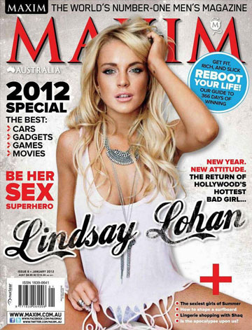 על שער מגזין מקסים אוסטרליה, גיליון ינואר 2012