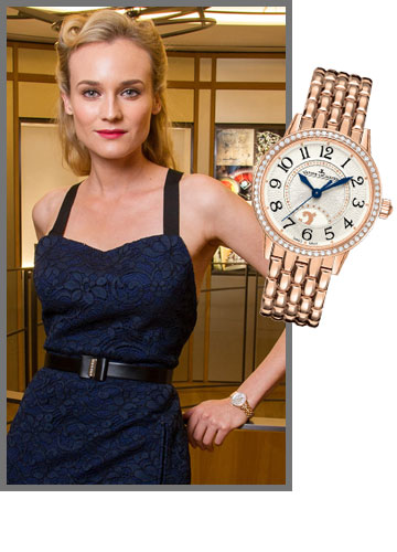 דיאן קרוגר היא התגלמות הקלאסה והשיק עם שעון של "יגר לה קולטר" לפדני (מ-50,000 שקל) (צילום: splashnews / asap creative, גיא בוכלטר)