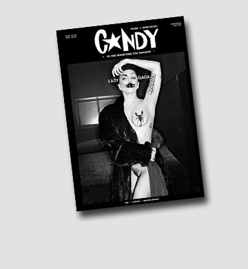 ליידי גאגא מצטלמת למגזין Candy עם בוש חשוף ונוצץ