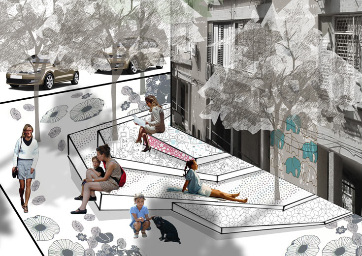 מודל פרויקט של עדי באום, מהמחלקה לאדריכלות נוף בטכניון. השפעה אדירה על המרחב הציבורי (הדמיה: עדי באום)
