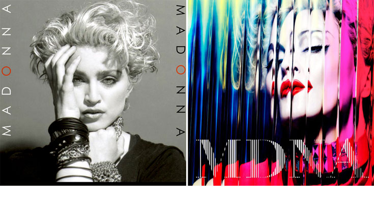 האלבום החדש של מדונה (מימין) והאלבום הראשון שהוציאה בשנת 1983. ''אני קשוחה, אמביציוזית, ואני יודעת בדיוק מה אני רוצה''