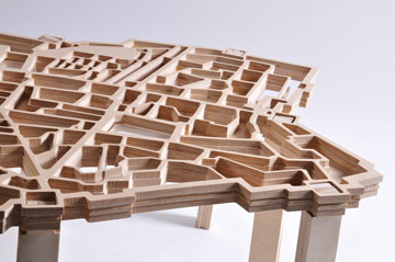 שולחן העיר העתיקה: פרויקט של אנטואנט פרח ורחל פלדמן מהמכללה למינהל (באדיבות החוג לעיצוב פנים המכללה למנהל)