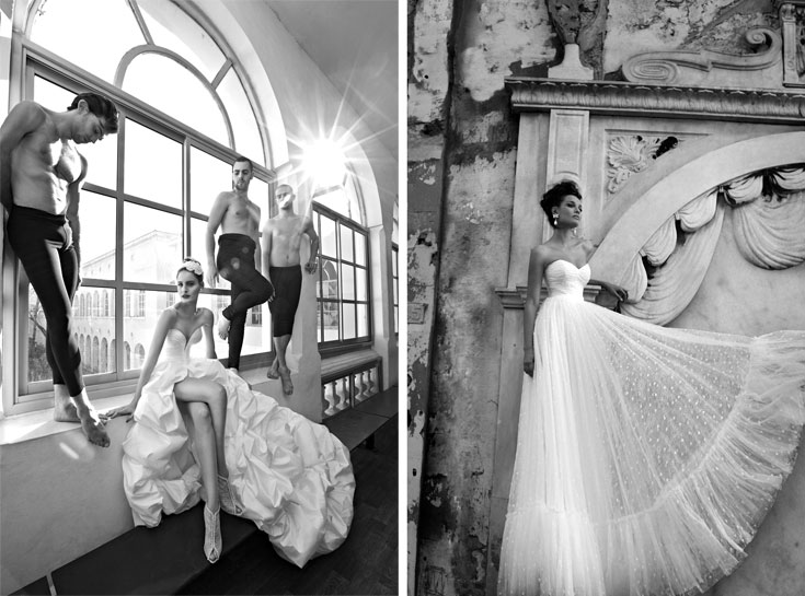 שמלות הכלה של סלון ברטה (מימין) וסלון חתונה לבנה. בין רחובותיה של אשדוד פזורים 27 סלוני כלות עסוקים (צילום: אלכס ליפקין)