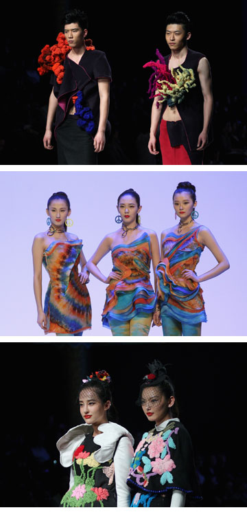 תצוגת הבוגרים של Institute of Fashion Technology בשבוע האופנה של סין (צילום: gettyimages)