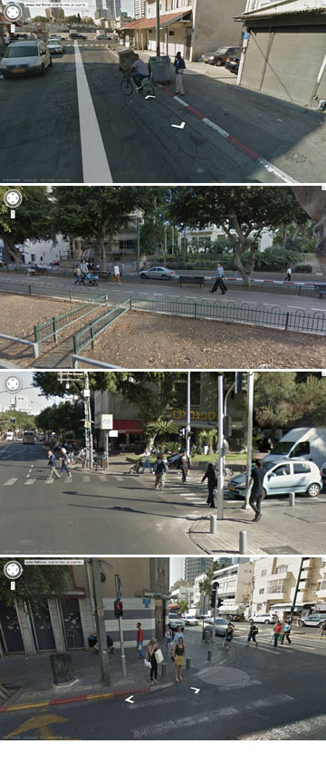 רחובות תל אביב ב-Google Street View. הקיץ לא מביא נחת לעיניים
