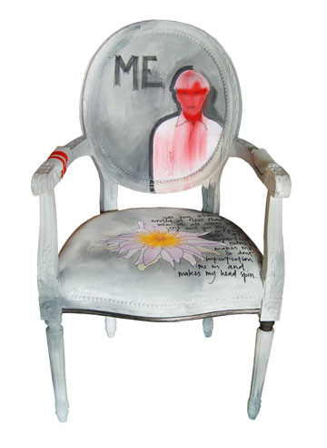 כיסא מקו Andy Dandy, חיבור בין מעצב הרהיטים ג'ימי מרטין לאמנים כריסטופר מאקוס ופול סולברג  (צילום: Jimmie Martin)
