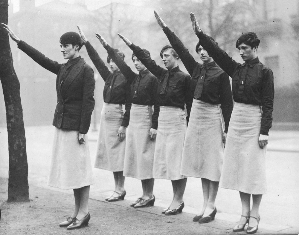 איגוד הפאשיסטים הבריטי של סר אוסוולד מוסלי, שהיה מיודד עם היטלר, 1935 (צילום: gettyimages)