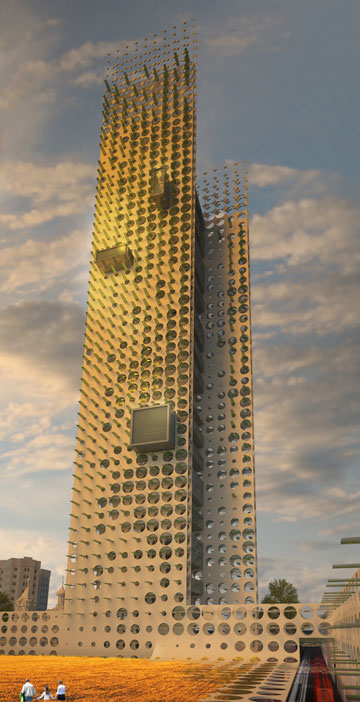 "אסטרטגיה הפוכה". הבטון קורס (באדיבות:eVolo Skyscraper Competition )