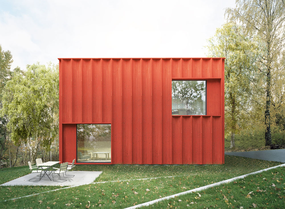 בשוודיה אין בעיית קרקע, כך שהעם הכחול-צהוב רוצה בית פרטי עם חצר (Tham & Videgard Architects)