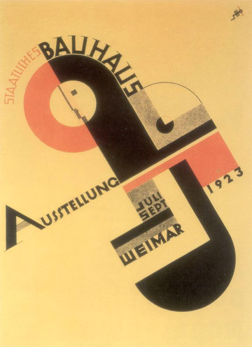 כרזה לתערוכת באוהאוס בעיצוב יוסט שמידט, 1923