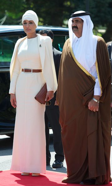 עם בעלה, שייח אחמד שליט קטאר. רוצה לקדם את מעמד האישה (צילום: gettyimages)