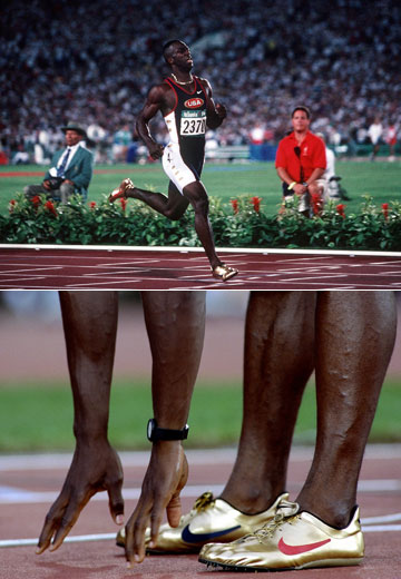 מייקל ג'ונסון. נעלי זהב וסגנון ריצה ייחודי (צילום: gettyimages)