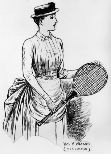 משחקי טניס עם מחוך. מוד ווטסון, 1886 (צילום: gettyimages)