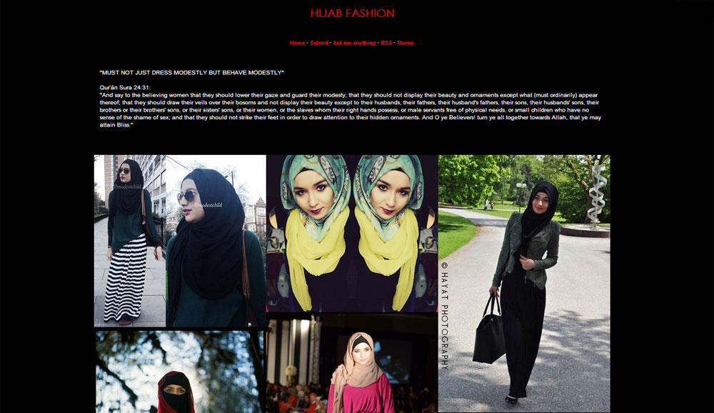 מתוך הטאמבלר Hijabfashion. הבלוגריות מגייסות תרומות לסיוע לתושבי הרצועה (מתוך hijab-fashion.tumblr.com)