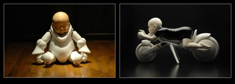 דמויות של תינוקות לבושים מדי חלל או מלחמה, מושכות ומבהילות בעדינותן: עבודות הפורצלן של האמן היפני היאשי שיגקי