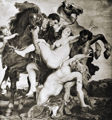 כך עשו זאת במיתולוגיה: קסטור ופולוקס חוטפים את בנות לוציפוס לנשותיהם. רובנס (צילום:shutterstock)