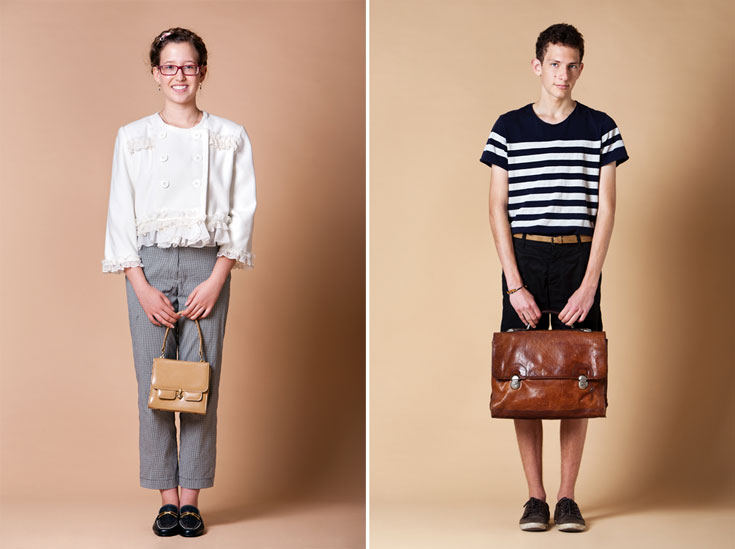 רן כץ, עיתונאי אופנה בן 16 (מימין) והגר לנדסמן, מעצבת אופנה בת 16. עתיד תעשיית האופנה הישראלית נראה פתאום קצת יותר אופטימי  (צילום: ענבל מרמרי)
