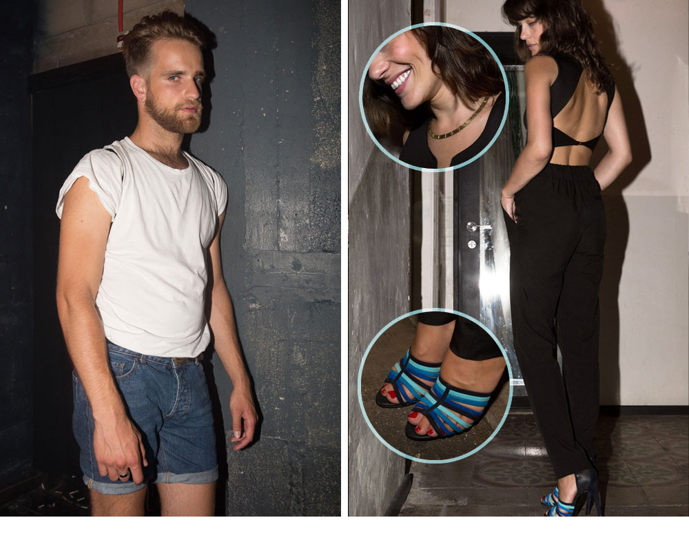 לירון זהבי (מימין): מכנסיים וחולצה: TwentyFourSeven; נעליים: ZARA; שרשרת: מברלין. תייר (משמאל): חולצה: אמריקן אפרל; ג'ינס: ליוויס ; נעליים: ריבוק; טבעת: מלונדון (צילום: נטלי זריקר)