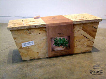 ''גן אדן''. אדנית מעץ ממוחזר, עם תערובת אדמה וזרעי תבלינים (צילום: יואל זהר, ציונות 2000 )