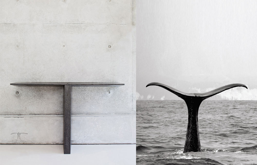T sink עוצב מאבן בזלת, וגם הפעם ההשראה היא מהטבע: זנב לוויתן (צילום: עמית גרון)