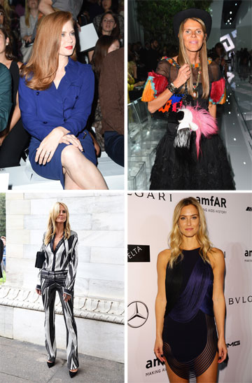 אורחות הכבוד של שבוע האופנה במילאנו: איימי אדמס, אנה דלו רוסו, בר רפאלי והיידי קלום (צילום: gettyimages)