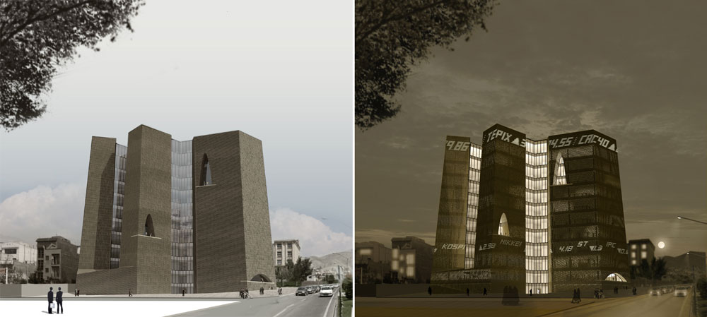 ההצעה הזוכה, של האדריכל הצ'יליאני  אלחנדרו אראוונה, נראית על פניו מושכת פחות מהאחרות: מגושמת ודמוית מצודה, שילוב צפוי למדי (באדיבות Alejandro Aravena Architects and VAV Studio)