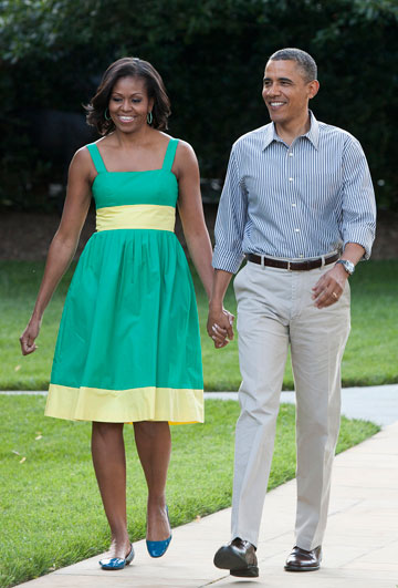 ברק ומישל אובמה, 2012. האם הם ייכנסו לבית הלבן לקדנציה שנייה? (צילום: gettyimages)