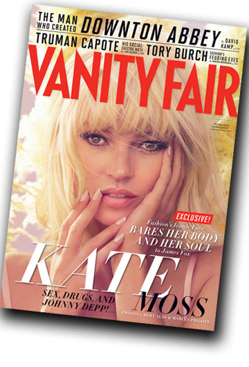 קייט מוס על שער גיליון דצמבר של מגזין וניטי פייר
