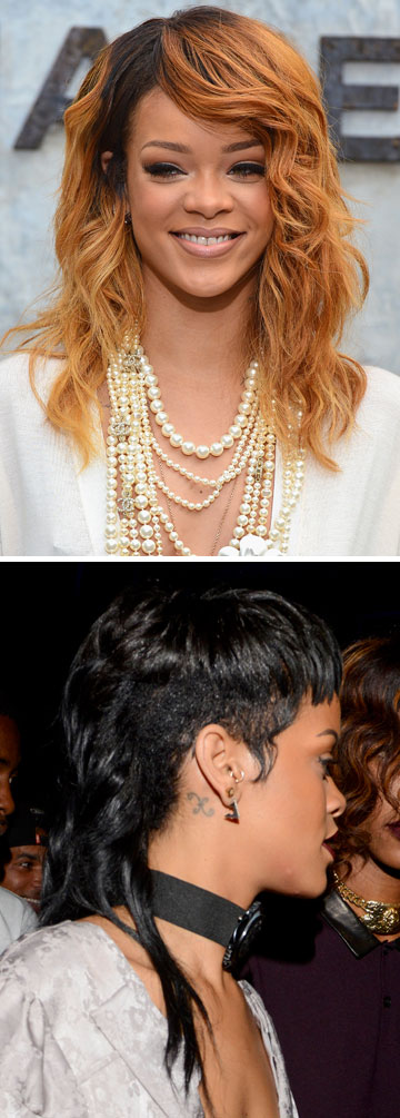 קלוז אפים על הגאלח שלה מראים את האזור שבו השיער מתחיל להיות דליל יותר. ריהאנה (צילום: gettyimages)