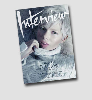 מישל וויליאמס בגבות מחומצנות על שער מגזין Interview