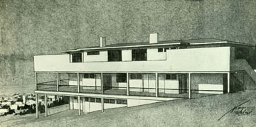 היינריך טישלר. הצעה לבית מגורים על מדרונות הכרמל בחיפה, 1933-1934 (באדיבות אורלי פתאל-ורהפטיג)