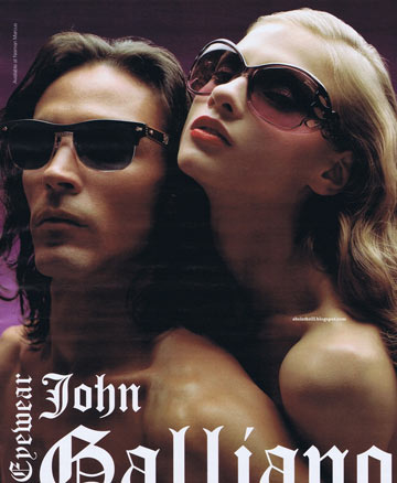 קמפיין משקפי השמש של ג'ון גליאנו. החנויות החזירו את הדגמים