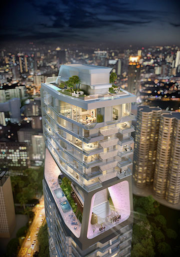 scotts tower בסינגפור. פרויקט של UNStudio (הדמיה: UNStudio)