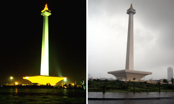 הרבה זהב בפנים, וגם בראש: מצבת הזיכרון הלאומית באינדונזיה (צילום: Rolling Okie, Anis Eka)