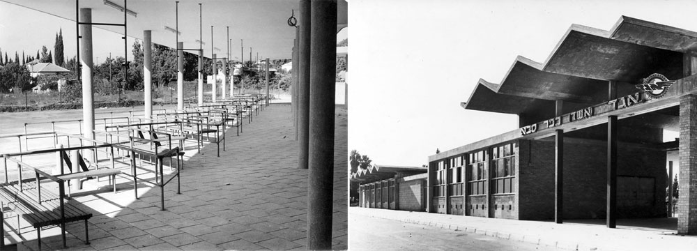 התחנה בכפר סבא. האדריכלות של שנות ה-50 וה-60 דגלה בצניעות ובפשטות. גם כך, התחנה המרכזית העירונית הפכה למבנה דומיננטי בכל יישוב תחנות אוטובוס אגד כפר סבא