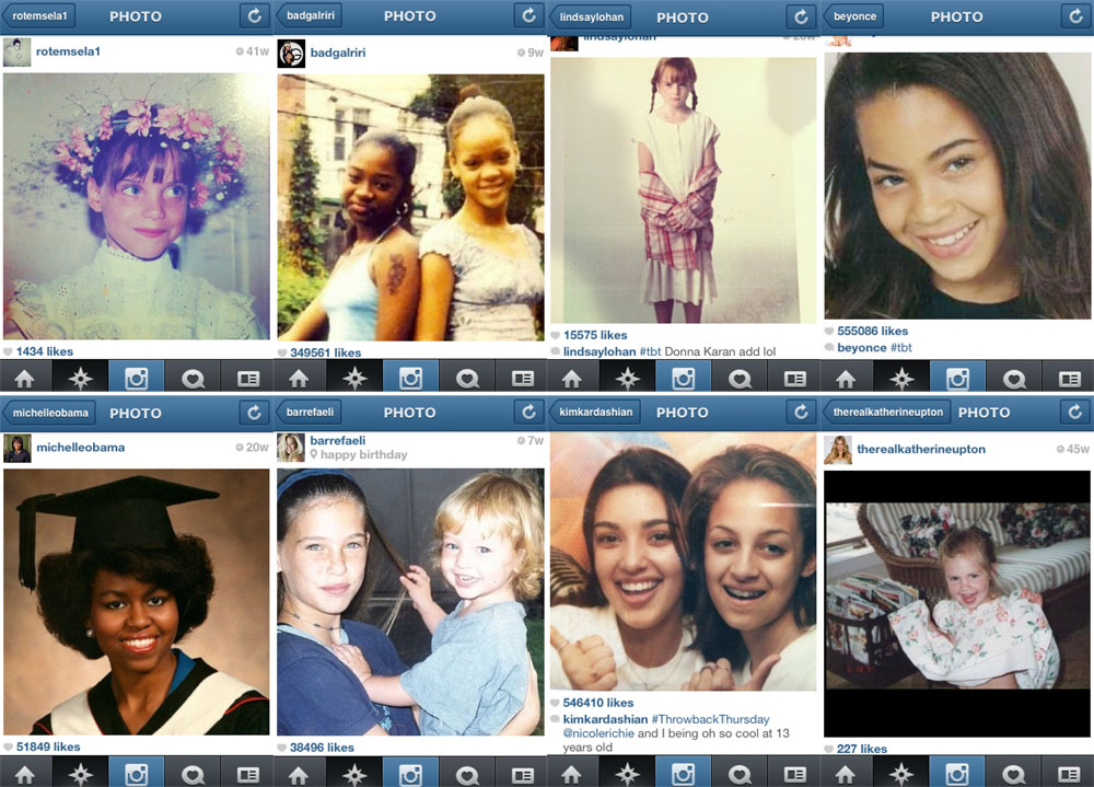 TBT אינסטגרם סלבס תמונות ילדות throw back Thursday 