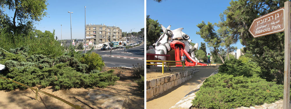 בצומת המפלצת תהיה תחנה של הרכבת הקלה, במסגרת הקו האדום שיגיע לעין כרם. התחנה תגזול את שולי הגן גן המפלצת ירושלים
