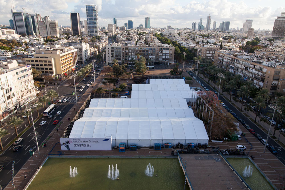 כיכר רבין חסומה מרתון תל אביב סמסונג