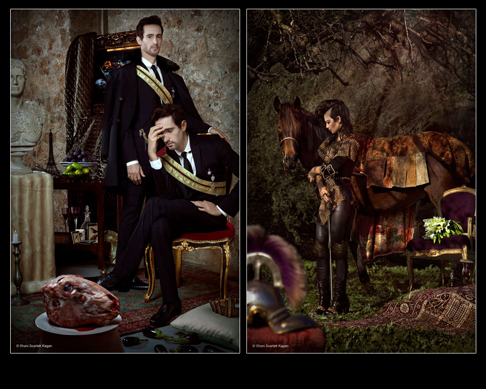 פורטרטים של נינט ועברי לידר מתוך התערוכה Royal Portraits 5. דימויים של פרסונות מובילות בתחום התרבות, חלקם אייקונים של תרבות פופולרית לשימוש בכתבה בלבד פורטרטים תערוכה צילום אופנה קולקטיב פיקוק Royal Portraits נינט עברי לידר