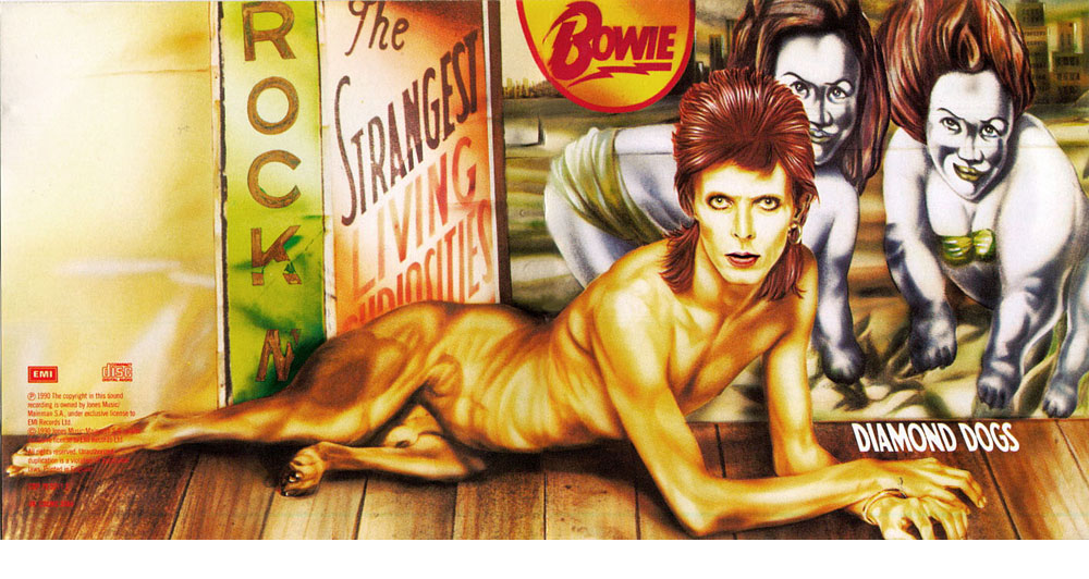 כאן היה צריך לצנזר אבר מין. העטיפה של Diamond Dogs, ציור של גיא פיילארט, זיעזעה את מי שצריך. זה לא מזיק לקידום מכירות עטיפות דיוויד בואי diamond dogs 1974